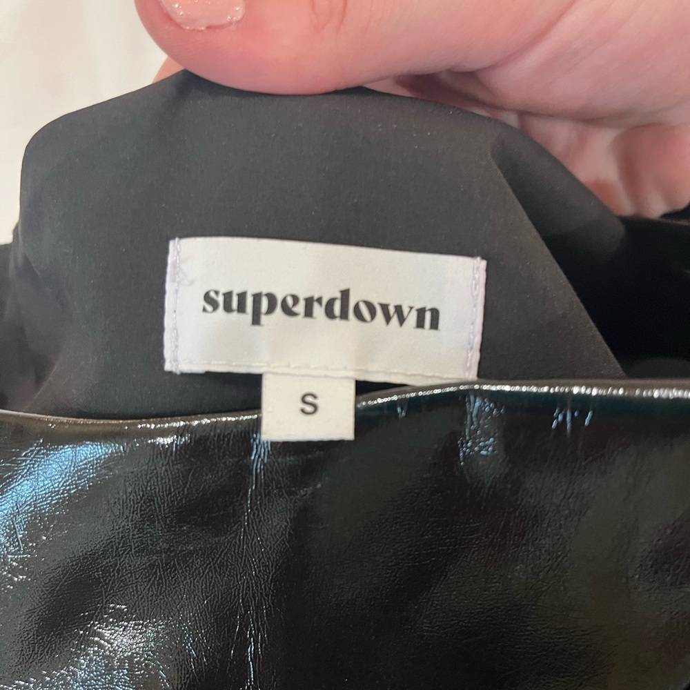 Revolve Superdown Pleather One Shoulder Dress - image 3